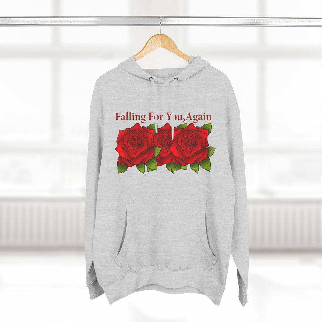Falling For You Again Hoodie with Romantic Rose Graphic
