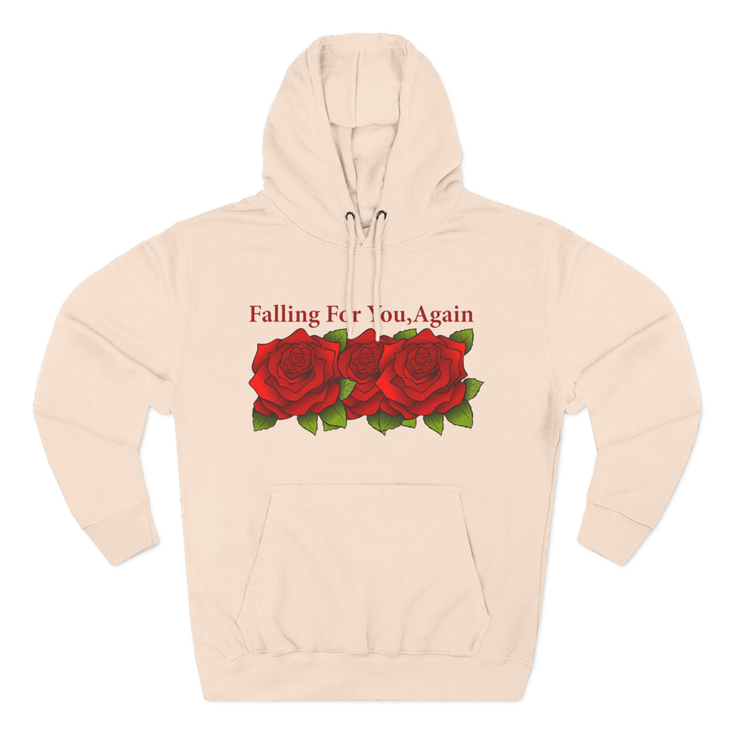 Falling For You Again Hoodie with Romantic Rose Graphic