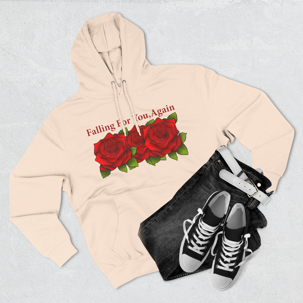 Falling For You Again Hoodie with Romantic Rose Graphic
