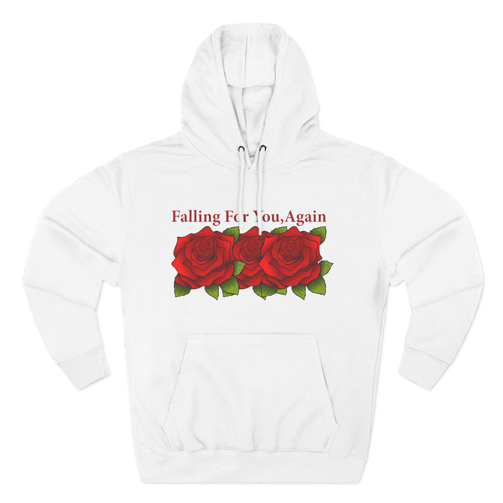 Falling For You Again Hoodie with Romantic Rose Graphic