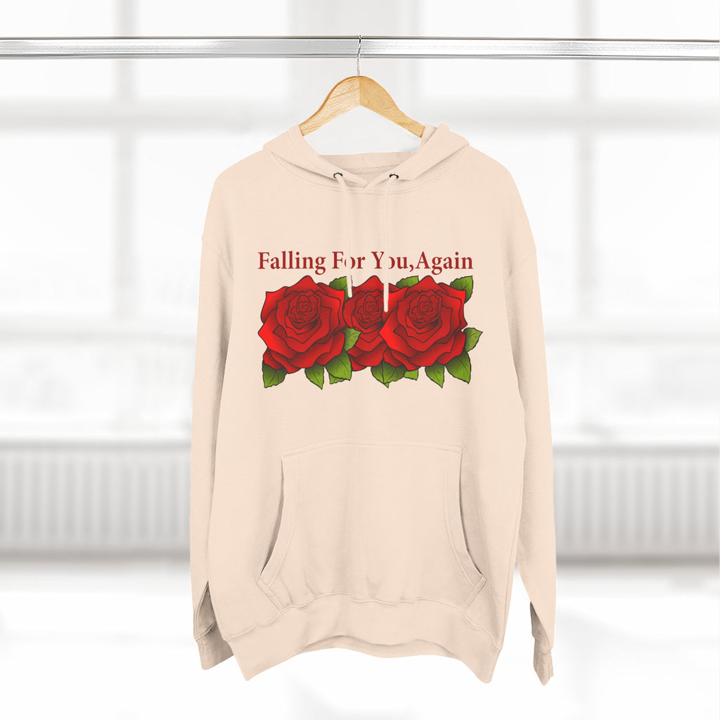 Falling For You Again Hoodie with Romantic Rose Graphic