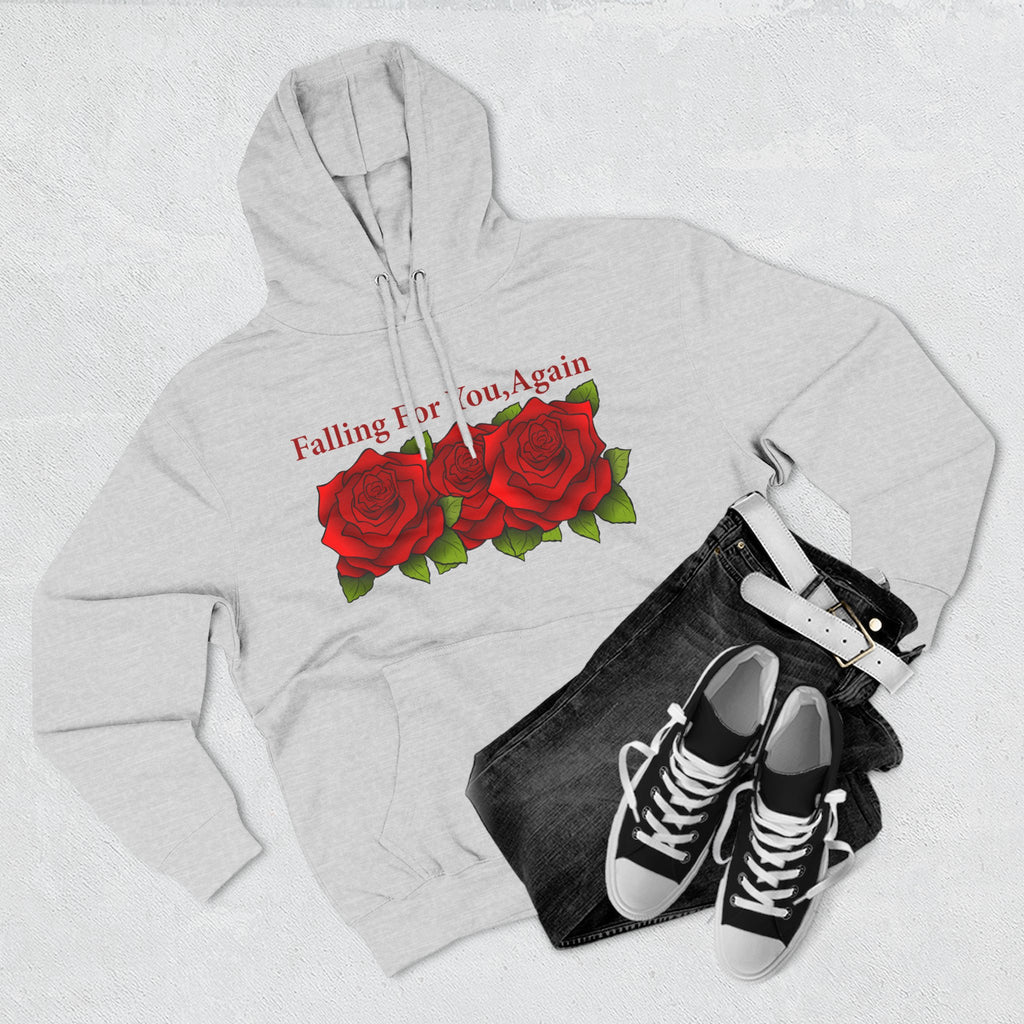 Falling For You Again Hoodie with Romantic Rose Graphic